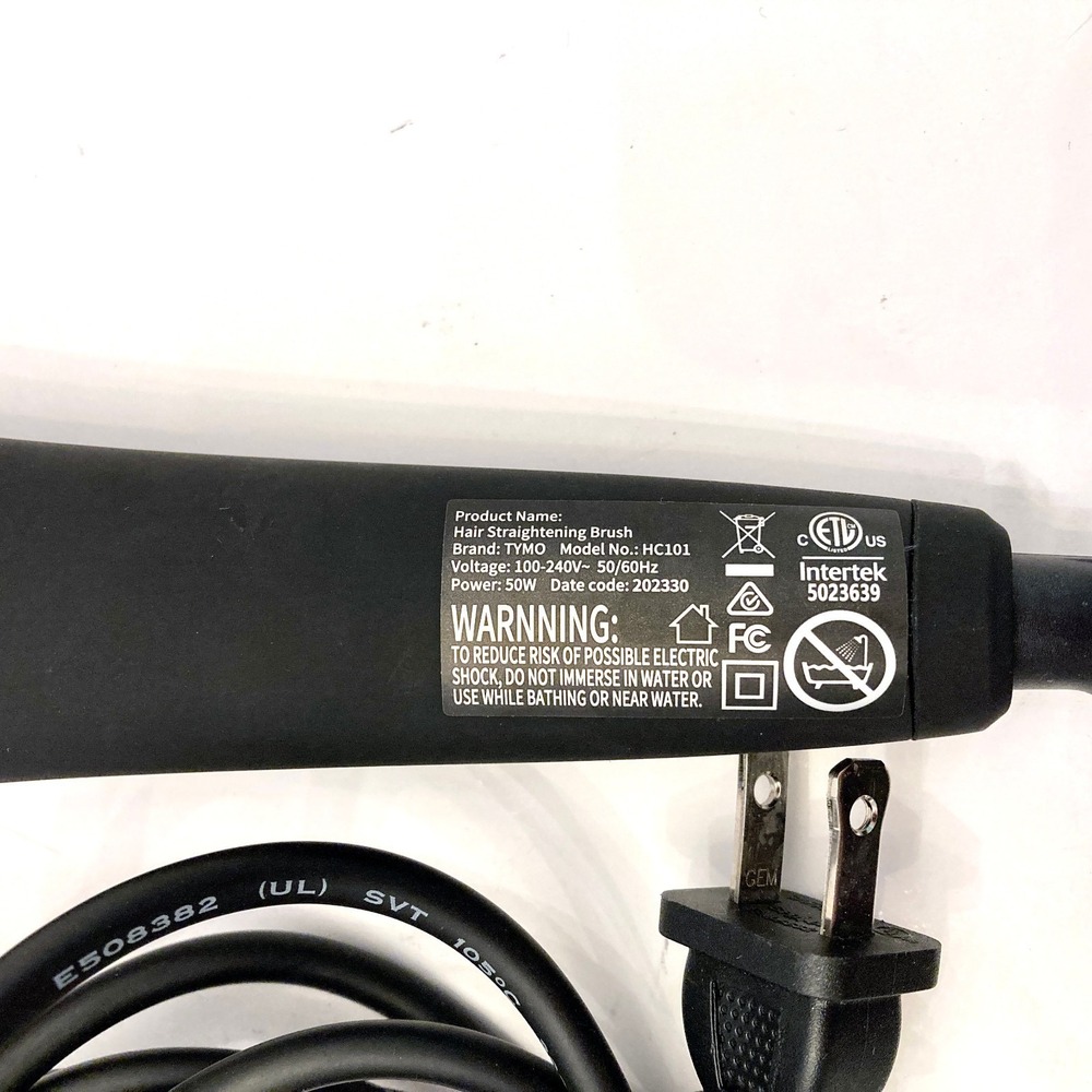 TYMO Ionic Hair Straightening Brush HC 101 Black Pink Tested-Works 50 W - Picture 5 of 7